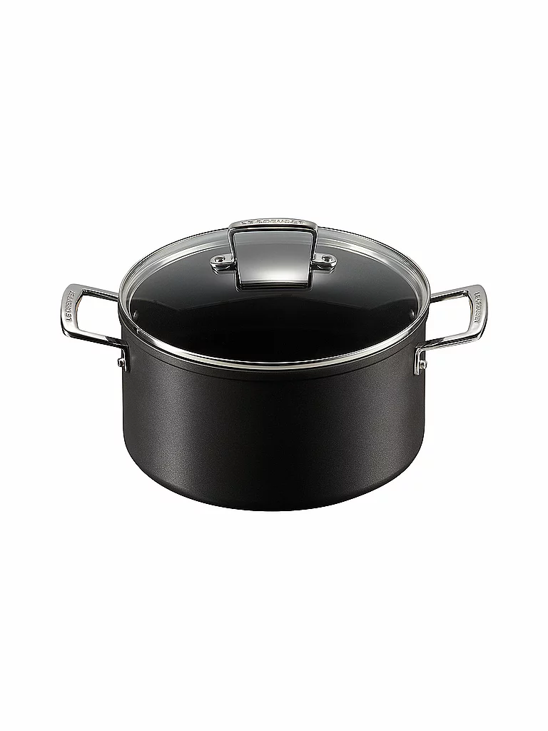 LE CREUSET Aluminium-Antihaft Fleischtopf mit Deckel 24cm/6l Schwarz schwarz baby 3